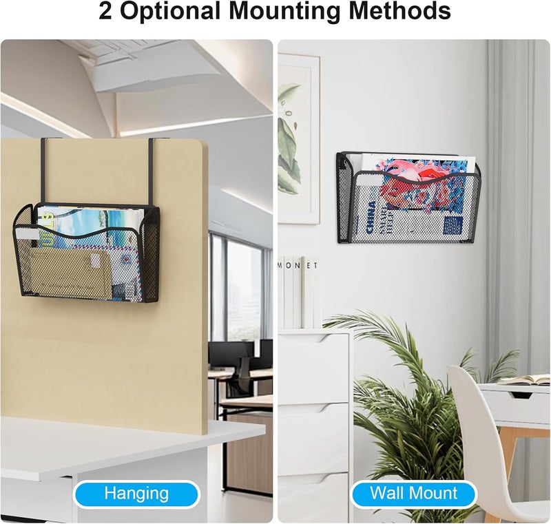 BOHDK Wall File Organizer, Mesh Hanging File Organizer, Home Office Organization and Storage, 1 Pockets Document Magazine Rack - Image 5